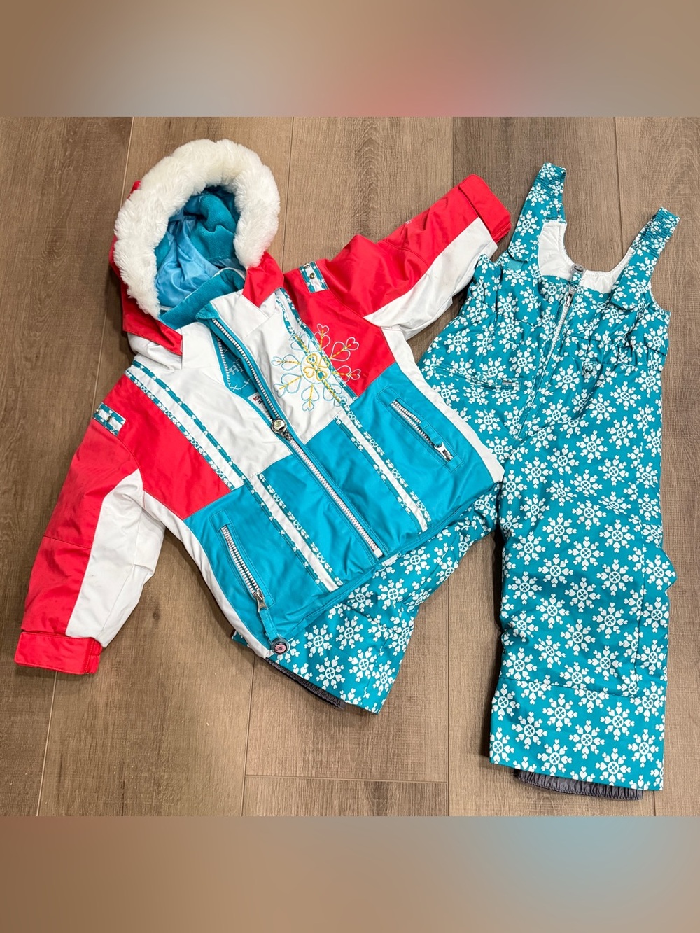 Obermeyer Girls Sz 2 Matching Ski Jacket/Pants Set Snowverall I Grow Adjust Snow